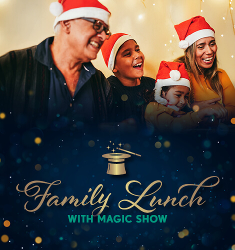 Family enjoying the magic show