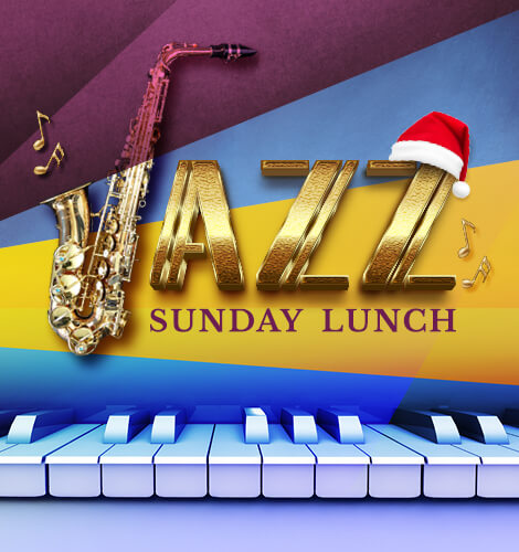 Jazz Sunday Lunch at Christmas featuring piano and saxophone