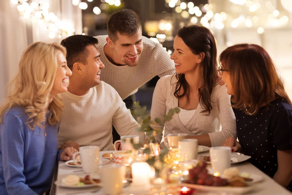 Festive lunch with extended family and friends