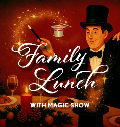 Family lunch with magic show